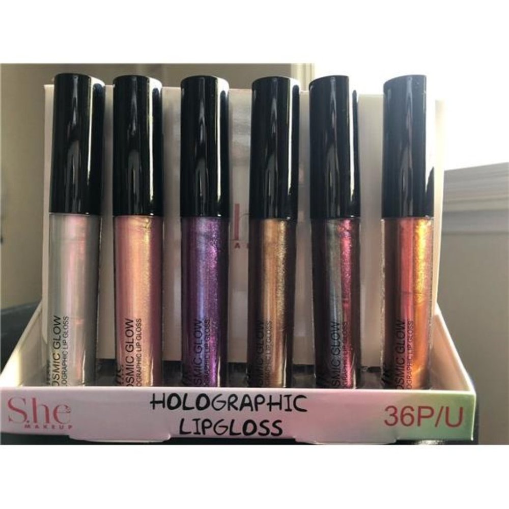 S.he Cosmic Glow Holographic Lipgloss 6 Lipgloss in Set